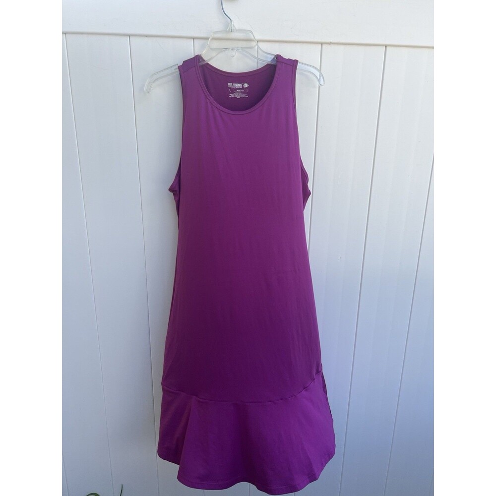 Reel Legends Reel-Tec Womens Sleeveless Scoop Neck Dress Purple L Athleisure